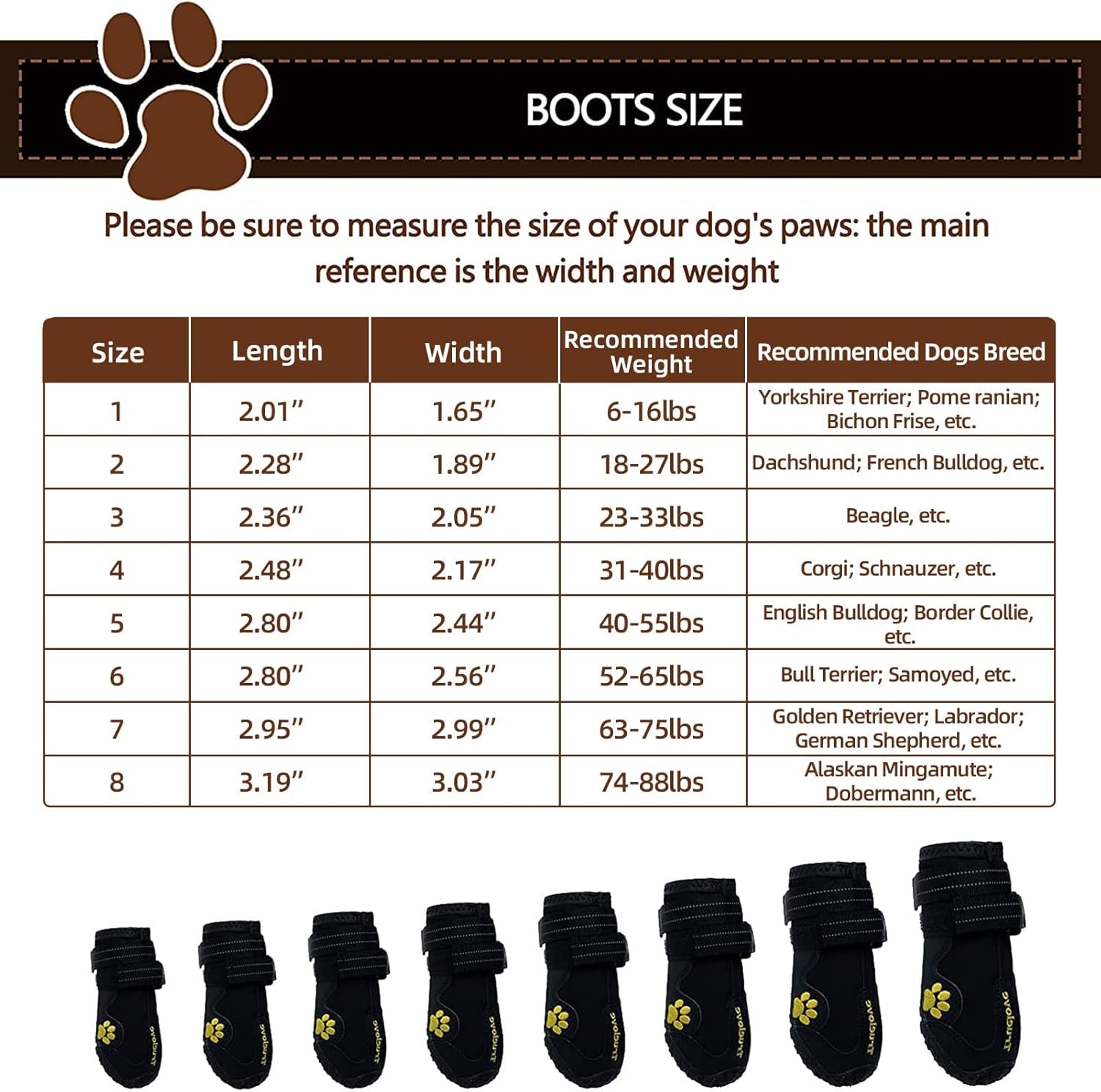 Dog Shoes for Small Dogs,Dog Boots & Paw Protectors for Winter with Anti-Slip Rugged Sole,Waterproof Dog Booties for Outdoor Snow Rain Days,Dog Shoes for Hot Pavement,Hiking Walking (Black)