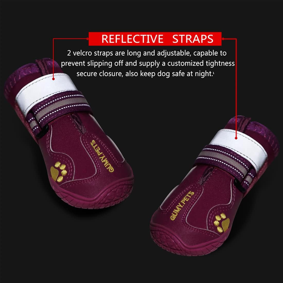 Dog Shoes for Large Dogs, Medium Dog Boots & Paw Protectors for Winter Snowy Day, Summer Hot Pavement, Water-Resistant in Rainy Weather, Outdoor Walking, Indoor Hardfloors Skid-Resistant Sole